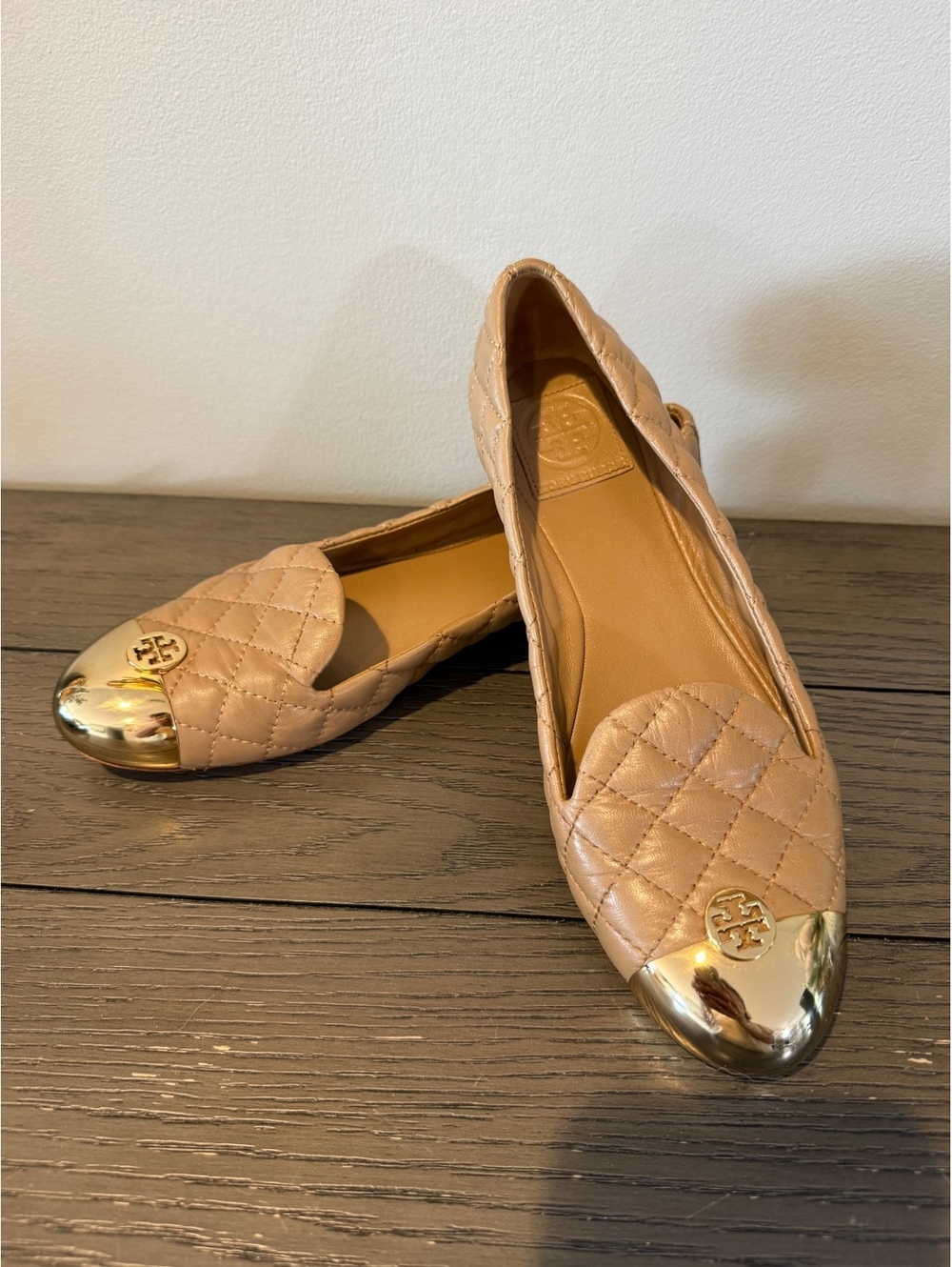 Tory Burch Quilted Leather Flats Size 7.5
